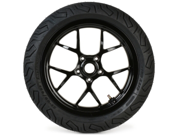 Y-5-Speichen-Komplettrad-Set vorne+hinten - BGM PRO SPORT - 130+140/60-13 Michelin City Grip 2 - Vespa GTS/GTV/HPE 125-300 ccm - schwarz-glänzend